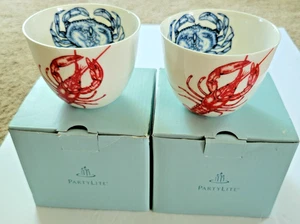 2 portacandele PartyLite Sea Lite granchio aragosta ciotola nautica oceano animali NUOVI - Foto 1 di 4