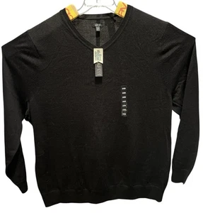 Apt. 9 Schwarz V-Ausschnitt Pullover Langarm Herren 3XB Big/Tall Neu mit Etikett Merinowolle - Bild 1 von 5