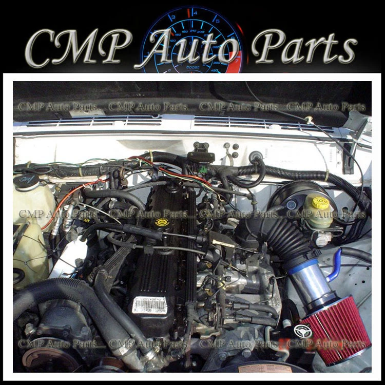 KIT DE ENTRADA DE AR RAM CURTO VERMELHO AZUL PARA 1997-2004 JEEP GRAND CHEROKEE 4.0L I6 - Imagem 1 de 1