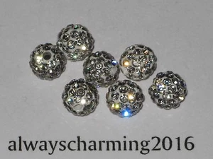 8MM ROUND RHINESTONE CRYSTAL 7 BEADS FOR SPARKLE NECKLACE, EARRINGS BRACELET - Picture 1 of 1