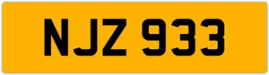 NJZ 933 N 3x3 DATELESS PRIVATE NUMBER PLATE NAT NAD NADIA NEL NEIL NIALL NINA NS - Picture 1 of 1