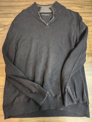 Perry Ellis Portfolio Medium 1/2 Zip Black Sweater - Image 1 of 3