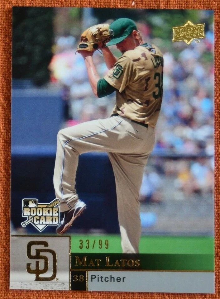 2009 Upper Deck Update Gold #U21 Mat Latos San Diego Padres SN-33/99 - Image 1 of 2