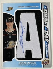 2022-23 SP GAME USED LUKAS DOSTAL ROOKIE LETTER PATCH AUTO #d 31/35 AUTOGRAPH !