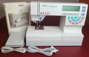 PFAFF 7550 Sewing Machine Full set of Presser Feet, Manuals, Serviced and Tested - Picture 1 of 17