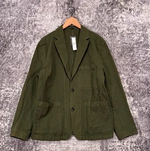 New J Crew Jacket 42 Mens Garment Dyed Cotton Linen Chino Suit Blazer Green - Picture 1 of 10