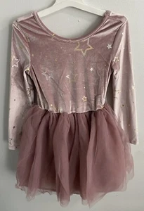 Girls Stars Velvet Pink Tulle Dress XS (4/5) - Picture 1 of 4