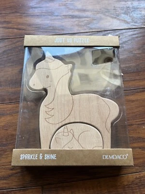 Rompecabezas Unicornio Brillo y Brillo Demdaco Madera “Just Us Puzzle” - NUEVO Foto 1 de 2