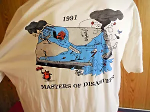 AD Vtg 1991 AMOCO Oil & Gas Service Center Master of Disaster T Shirt XL Topical - Picture 1 of 5