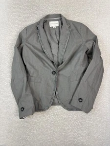 Banana Republic Stretch Womens Ruffle Trim Career Blazer Jacket Gray Size 10 - Picture 1 of 6