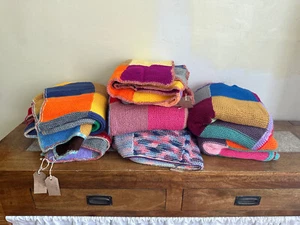 7 Mixed Vintage Granny Blankets Knee Pram Picnic Throw Mixed Throws - Picture 1 of 9