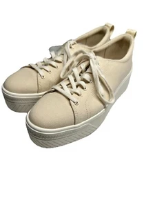 KEDS Sneaker donna Skyler stringate, beige platform twill pesante, NUOVISSIME! Taglia 9 - Foto 1 di 9