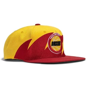 Houston Rockets Mitchell & Ness NBA Snapback Hat 3D Logo Yellow Red Cap NWT - Bild 1 von 1