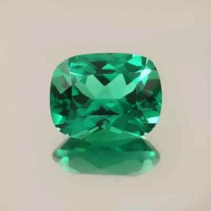 Certified 12x10 MM Natural Emerald Zambian Cushion Cut Faceted Loose Gemstone - Picture 1 of 4