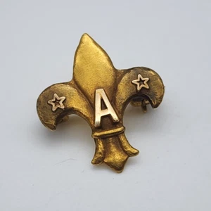 Small Vintage - Boy Scouts of America - 10k Gold Fleur De Lis Pin - Picture 1 of 7