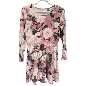 Pink Floral Children’s Place Dress Size XXL 16 Long Sleeve Floral Casual Cottage - Picture 1 of 7