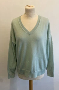 M&S Collection Pullover Damen Small 100% extrafeine Merinowolle weich grün V-Ausschnitt - Bild 1 von 8
