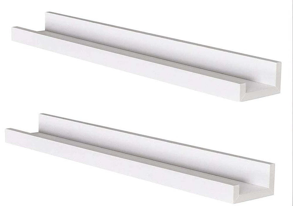 Foto- und Bildkonsole im 2er Set, weiß, Regal, Wandregal, Gewürzregal, Flurregal - Bild 1 von 3