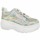 Womens Ladies Chunky High Platform Trainers Sneakers White Retro Punk Rock New