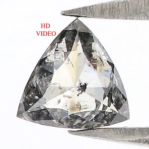 0.60 CT Natural Loose Triangle Diamond 5.20 MM Salt And Pepper Diamond QL3130 - Picture 1 of 8