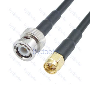 male SMA to male BNC LMR195 Coaxial Cable plug LMR 195 Koaxial Kable RF 50ohms - Picture 1 of 5