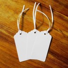 100 Scalloped White Tags, Gift, Wedding, Wish Tree Tags with Ribbon. Christmas