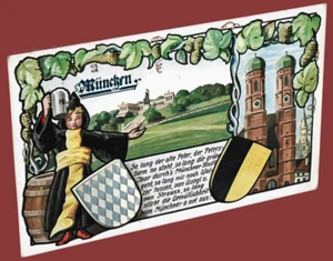 German WW2 Third Reich  Artist Postcard Oktoberfest Gruß vom München - Picture 1 of 3