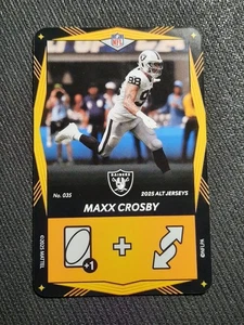2025 UNO Elite Alt Jerseys Yellow #035 Maxx Crosby Los Vegas Raiders - Picture 1 of 3