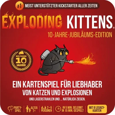 Kartenspiel Exploding Kittens (10-Jahre-Jubiläums-Edition) (in Metalldose) NEU - Bild 1 von 3