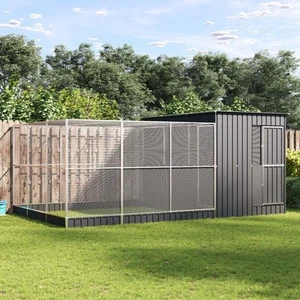 vidaXL Aviary with Extension Silver 497x303x216 cm Steel - Picture 1 of 8
