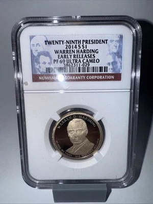 2014 S NGC Ms 68 WARREN HARDING PRESIDENTIAL DOLLAR #499 - Image 1 of 4