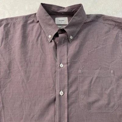 Camisa Billy Reid Para Hombres Grande Roja Blanca Abotonada Cuadros Preppy Corte Estándar Foto 1 de 4