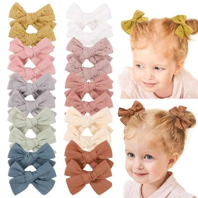 20pcs Baby Girl Hair Bows Clips Fully Lined Barrettes Hair Accessories for Li... - Image 1 of 4