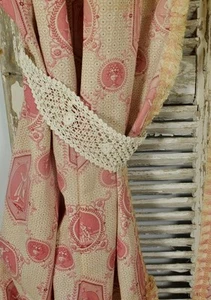 Gorgeous Set 4 Antique French Crocheted Curtain Tie / Hold Backs, 19th Century - Picture 1 of 18