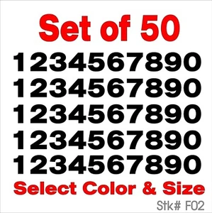 0 9 Numbers Vinyl Sticker Decals Outdoor Quality Many Uses - Set of 50 STK#F02 - Picture 1 of 11