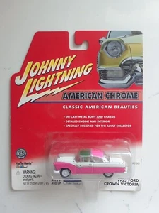 Johnny Lightning White Lightning '55 Ford Crown Victoria Pink - Picture 1 of 6