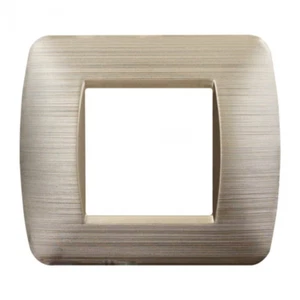 Compatibile BTicino Living Placca Space 2 moduli posti plastica satinata oro - Foto 1 di 1