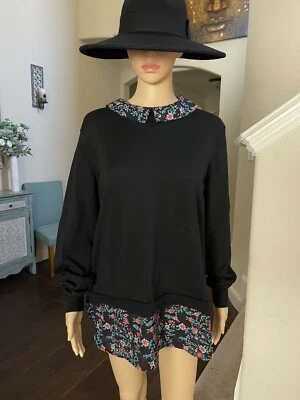 Suéter floral negro para mujer Valerie Stevens talla L Foto 1 de 4