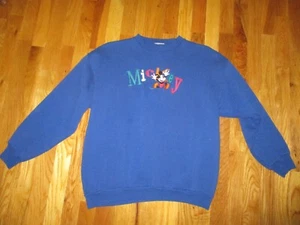 Vintage Disney Mickey & Co blau bestickt Mickey Mouse Sweatshirt Gr. L USA - Bild 1 von 6