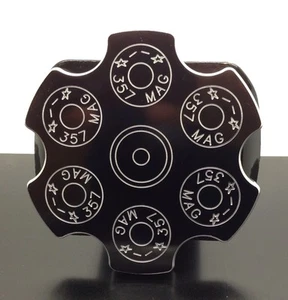 357 Mag, Billet Aluminum Trailer Hitch plug Cover, 5" Round - Picture 1 of 2