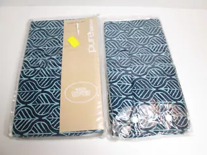 Pure DKNY Organic 2 Fundas Estándar/Reina Patrón de Hoja PURO BLOQUE IMPRESIÓN Índigo - Imagen 1 de 7