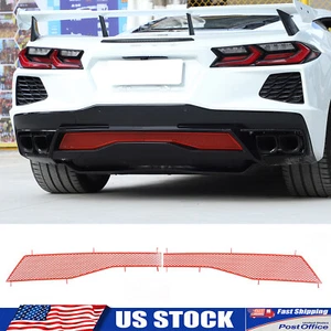 Rejilla roja de acero inoxidable cubierta de ventilación inferior trasera para Corvette C8 Stingray Z51 - Imagen 1 de 14
