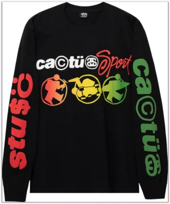 NWT STUSSY Cactus Plant Flea Market CPFM Black Long Sleeve T-Shirt AUTHENTIC, L - Image 1 of 4