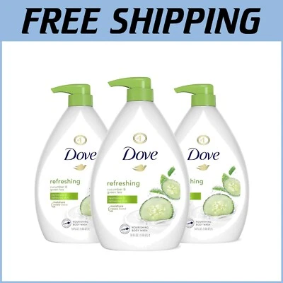 Refreshing Cucumber & Green Tea Body Wash - 34 Fl Oz, Pack of 3 for Nourished... - Image 1 of 4