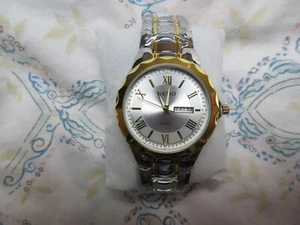 Gent's gold coloured Wristwatch with silver and gold coloured metal strap - Picture 1 of 2