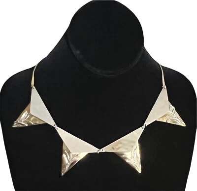 COLAR MODERNISTA BRUTALISTA TOM BRONZE E PRATA ASSINADO POR RUTH ROSENFELD - Imagem 1 de 4