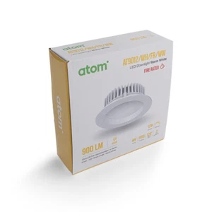 Atom 12W Fire Rated Dimmable LED Downlight Kit Warm White | AT9012/WH/FR/WW - Picture 1 of 6
