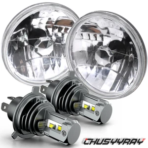 For Chevrolet Chevy II 1964-1967 2PCS 7" inch Round LED Headlights Hi/Lo Beam - Picture 1 of 18