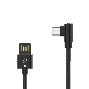 3FT Premium USB Micro B Right Angle Data Sync Fast Charge Cable Braid 2.6A Black - Picture 1 of 2