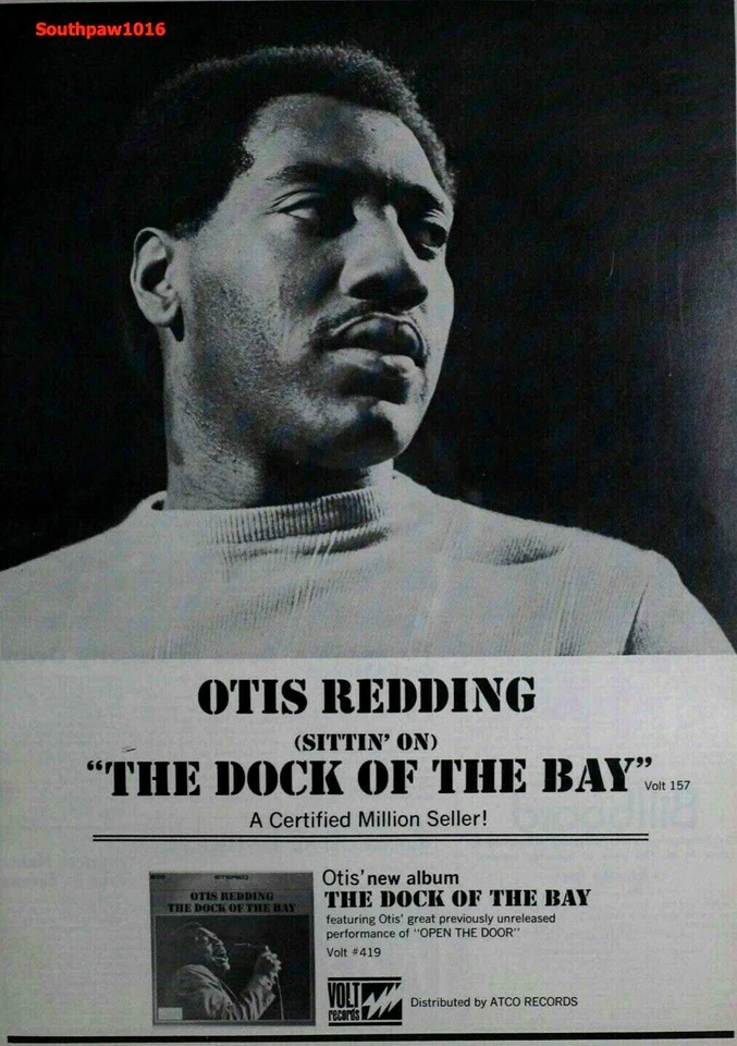 1968 Otis Redding "The Dock Of The Bay" Song Release Music Industry Promo Ad - Image 1 of 1